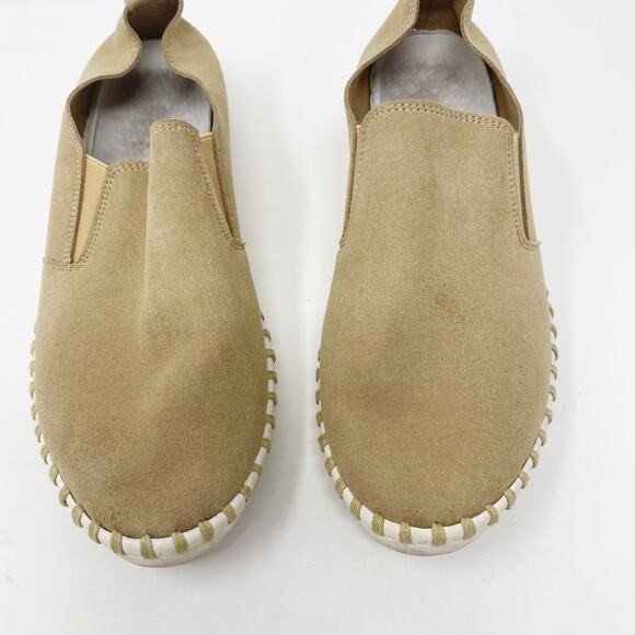 Dav Womens Size 6 Cream White Suede Slip On Sneakers Comfort Round Toe Leather - Picture 10 of 10